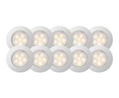 LED Einbauleuchten Brilliant Cosa 10er Set Ø4,5 cm 6-flammig aus Edelstahl