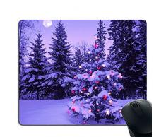 Gaming-Mauspad, rutschfeste Gummibasis mit genähten Kanten, kompatibel mit Laser und optischer Maus - Christbaumkerzen