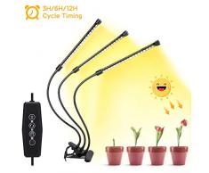 Haofy Vollspektrum Pflanzenlampe, 30W Triple Head 57 LEDs Pflanzenlicht für Zimmerpflanzen, Professionelles Sonnenlicht wachsen Lampe | Pflanzenleuchte mit Auto ON/Off & Reservierungsstartfunktion