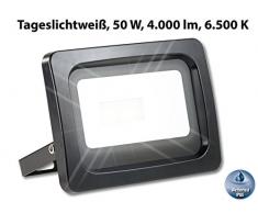Luminea Strahler: Wetterfester LED-Fluter, 50 W, 4.000 lm, IP65, 6.500 K, tageslichtweiß (Wand-Baustrahler)