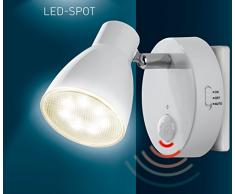 Trango LED Sensor Nachtlicht mit Automatikfunktion direkt 230V mit Bewegungssensor I Sicherheitslicht I Steckdose Lampe I Wandlampe I Orientierungslicht I Kinderlicht (2er Weiß)