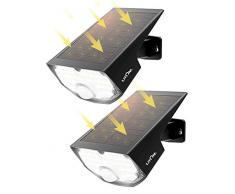 LED Solar Strahler, Mpow Solarlampen für Außen【Super Hell】, Solar LED-Außenleuchte,Solarleuchte mit 120°Bewegungsmelder,LITOM(Untermarke von Mpow) Solarlicht, 270°Weitwinkel,IP65 Wasserdicht - 2 Stück