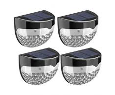 LED Solarleuchte mit 6 LED Lampen, Gartenleuchte Solar Zaunlichter Wasserdichte dekorative Lampen Halbkugel Solarlampen für Haus, Zaun, Garten, Garage, Schuppen, 4/8 Stück