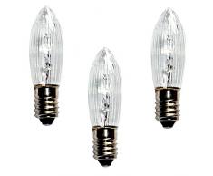 Topkerze Riffelkerze Spitzkerze 23 V / 3W | 3er Set | Ersatzlampe für 10er Schwibbogen/Lichterketten Weihnachtsbeleuchtung etc. | für innen