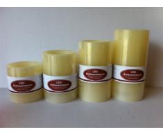 LED Kerze Echtwachskerze, gelb flackerndes LED Licht (12.5cm)