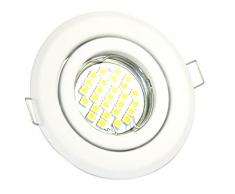 Einbaustrahler Weiss Set 5,5Watt LED 480Lumen Warmweiss Leuchte Strahler Spot Einbauspot GU10 230Volt Ø100mm