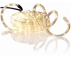 com-four® LED Lichterschlauch für innen und außen - Flexible Lichterkette mit warm-weißen LEDs - Lichtschlauch als Deko-Weihnachtsbeleuchtung (01 Stück - 12m/weiß)