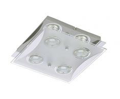 LED Deckenleuchte, Deckenlampe, Deckenstrahler, Spots, Wohnzimmer-lampe, Deckenspot, Lampe-Kinderzimmer, Deckenbeleuchtung, Deckenleuchte Schlafzimmer-Kinderzimmer, Wohnzimmerleuchte, 4xLED, GU10, 3 W, 250 Lumen, eckig, chrom