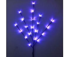Dapei LED-Lichterkette auf 5 Rattanzweigen Lichterzweige Dekoration stimmungsvolle 20 LEDs batteriebetrieben Weidenzweige H77 cm Dekoleuchte Leuchtzweige für Weihnachten Garten Deko (Blau)