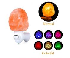 Authda Mini Salzlampe Himalaya led 7-Farbes Mauer Leichte hand Salzkristall-Lampen Naturalshape Dekorative Nachtischlampe Nachtlicht (Natural shape - 7 * 7 * 8cm)
