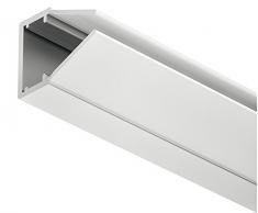 Gedotec Glaskanten-Profil für Glasstärke 4 – 8 mm LED-Aluminium-Profil 2000 mm Profilleisten für LED-Streifen | silber eloxiert | Streuscheibe milchig | 1 Stück - Glas-Beleuchtung für Möbel-Schränke