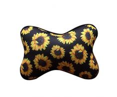 Autositz Nackenkissen, Reisekissen für Auto, Auto-Kopfstützenkissen mit Sonnenblumendruck und humanisiertem Lichtbogen-Design zur Linderung von Nackenschmerzen