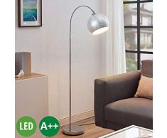 Lindby LED Stehlampe (Bogenleuchte) Moisia (Modern) in Chrom aus Metall u.a. für Wohnzimmer & Esszimmer (1 flammig, E27, A++) - LED-Stehleuchte, Floor Lamp, Standleuchte, Wohnzimmerlampe