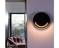 BQYY Außen Wandleuchte LED IP55 Wasserdicht Wandlampe 10W Warmweiß Ambiente Beleuchtung Schwarz Aluminium Gartenlicht für Outdoor Terrasse Balkon Wohnbereiche Außenwandleuchten