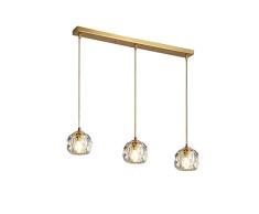 Hängelampe Modernen 3 Licht Kronleuchter G9 Kreativ Kristall Hängendes Licht Befestigung Gebürstetes Messing Deckenleuchte Zu Dinning Room Schlafzimmer Kupfer 3 Licht