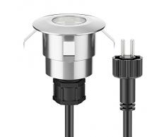 parlat, LED Boden-Einbauleuchten 5er Set aus Aluminium für außen, weiß, IP65, 40mm Ø