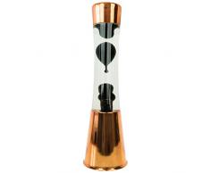 FISURA LT0321 Gold Lava Lampe 40cm Transparente Flüssigkeit Magma Schwarz. Metall und Kristall