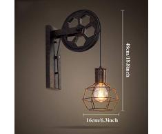 COCOL Loft Industrial Retro Lifting Riemenscheibe Wand Lampe Eisen Rusty Persönlichkeit Kreative Restaurant Korridor Aisle Cafe Wall Light