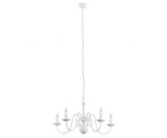 ARGON Klassische 5-flammige Kronleuchter, Lackierter Stahl, Weiß