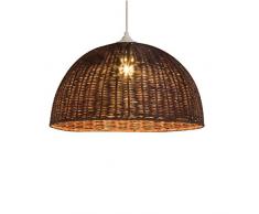 Pendelleuchte Jacinthe 1/2 Kugel Rattan 60 Watt braun ø 30 x H 16 cm