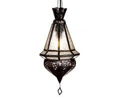 Orientalische Lampe Pendelleuchte Weiss Moulay 45cm E14 Lampenfassung | Marokkanische Design Hängeleuchte Leuchte aus Marokko | Orient Lampen für Wohnzimmer Küche oder Hängend über den Esstisch