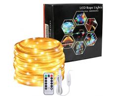 Afufu 20m LED Lichterschlauch 200 USB Lichtschlauch-IP65 Wasserdicht Warmweiß Dekolicht-Lichterkette Innen und Außen-3M Stromkabel-8 Modi Fernbedienbar für Weihnachten Deko Hochzeit Weihnachtsdeko