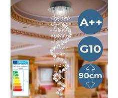 Kristall Deckenleuchte - EEK: A++ bis E, Ø25cm, GU10, Rund, Modern, Silber - Kronleuchter, Deckenlampe, Deckenstrahler, Kristallbehang, Kristallkronleuchter - für Wohnzimmer, Esszimmer, Schlafzimmer