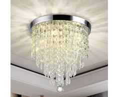 DLLT Modern kronleuchter Kristall K9 mit Elegantem Design, Rund Acryl, 4 Lampenfassungen, Schöne Kristall deckenleuchte für Flur, Wohnzimmer, Schlafzimmer, Esszimmer, Hotel, Restaurant