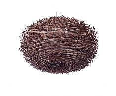 Wansheng Natürliche handgefertigte Bambus Lampe Rattan Pendelleuchte Vogelnest Südostasiatischen Stil kronleuchter Home Cafe Bar Deckenleuchte E27,Brown,50cm