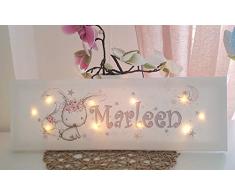 Leuchtbild mit Name - Wandlampe - Schlummerlampe Kinderzimmer personalisiert