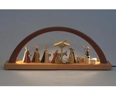 Schwibbogen Christi Geburt – Lichterbogen – Innenbeleuchtung LED - Holz – Breite 40 cm – Handarbeit Erzgebirge - NEU