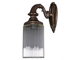 Wandleuchter Wandlampe Lampe Messing Glas Jugendstil Art Deco Glamour Antik 30 x 10 x 18 cm