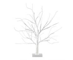 MiniSun – Batteriebetriebene 45 cm Tischlampe in Form eines schönen weißen Baumes mit integrierter LED-Beleuchtung – LED-Lichterbaum