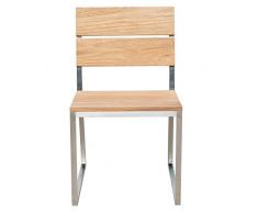 OUTLIV. Gartenstuhl Badalona Stuhl Edelstahl/Teak Natur Stuhl Garten