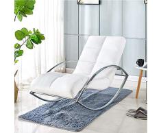 GZL-backpack Freizeit Rocking Lehnstuhl, Schaukelstuhl, Design mit Rückenlehne und Curved-Rahmen, Starken higkeit, für Wohnzimmer Schlafzimmer Büro,Weiß