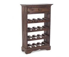 DESIGN DELIGHTS Nostalgie WEINREGAL Napoleon | Mahagoni, 85x55cm(HxB), mit Schublade | Flaschenregal, Holz | Coffe braun