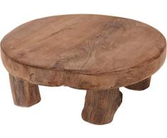 Teak-Tisch mini Teakholz Holz-Tischchen Blumenständer Etagere Pflanzenhocker 20 x 7 cm