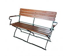 EuroLiving Gartenbank Biergartenbank mit Armlehne Edition-Classic Ocker/grün