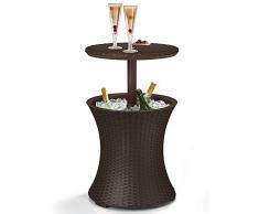 Rattan Style Tischbar Gartenmöbel Anthrazit Rattan Style Terrasse Cool Table - Höhe einstellbar Party Party Bar im Freien Braun
