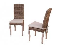 Heinz Hofmann 8452-2 Rattanstuhl 2er-Set / Naturgrau / B. 48 x T. 56 x H. 104 cm