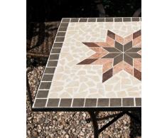 Siena Garden 875352 Tisch Stella, 64x64x71cm, Gestell: Stahl, pulverbeschichtet in schwarz matt, Fläche: Mosaik,Tischplatte: Keramik