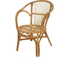 Klassischer Flecht-Sessel im skandinavischem Stil/Korb-Stuhl aus Natur-Rattan (Ungeschält Natur)