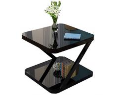 Seitliche Säulentische Fernsehständer Patio-Kaffeetische Akzentmöbel-Präsentationsständer Arbeiten mit Metallrahmen Werkzeuglose Montage Glas Schwarz