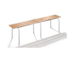 Garderobenbank, stapelbar - Massivholzleisten klarlackiert, Länge 1600 mm - Gestell hellgrau - Bank Bank aus Holz Metall Kunststoff Bänke Bänke aus Holz Metall Kunststoff Garderobenbank Garderobenbänke Holzbank Holzbänke Mehrzweckbank Mehrzweckbänke