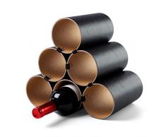 corpus delicti :: Weinheim - Flaschenregal - Weinregal aus Hartpapier - Basisversion für bis zu 11 Flaschen - erweiterbar (6 Hülsen schwarz) (76.0-6er)