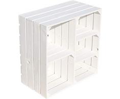 großes Obstkistenregal Bertha weiß 55x55x30cm Schuhregal Ablageregal Bodenregal Holzregal Kistenregal