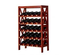 WLNKJ Modulares Weinregal Aus Massivholz - Weinregal Aus Eichenholz - Restaurantdekoration - Weinregal Mit Bodenbefestigung (5/8-Lagig, 25/40-Flaschen),5layer