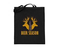 Beer Season Deer Jäger Oktoberfest München Bayern Festzelt Outfit Biertisch Design - Jutebeutel (mit langen Henkeln)