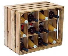 Kistenkolli Altes Land Flaschenregal Henry/Natur/geflammt Maße ca 50x40x30cm Regalkiste Flaschenablage Weinregal Apfelkiste/Weinkiste (Geflammt)