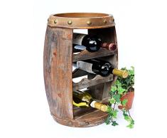DanDiBo Weinregal Holz Klein Weinfass 1555 Flaschenständer Flaschenregal 50 cm Regal Fass Holzfass